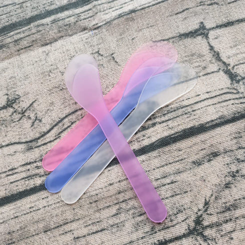 100 Pcs Plastic Cosmetic Mask Mixing Spoon Spatulas, Multicolor 5 Inch Face Mask Spoon