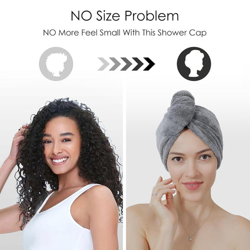 5 Pack Thicken Microfiber Hair Towel Wrap for Women - Quick Dry Hair Turban with ELASTIC LOOP DESIGN - 320GSM Coral