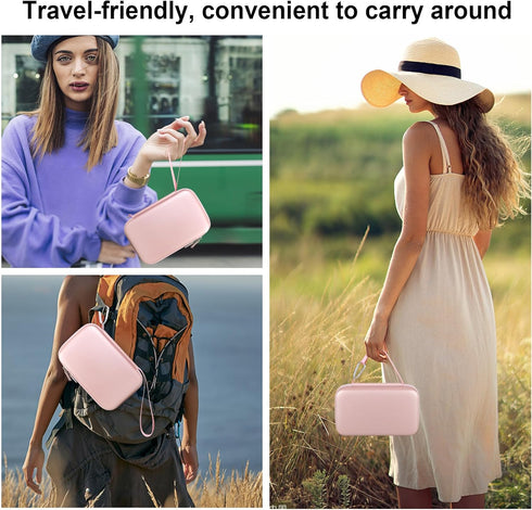 BOVKE Glucose Monitor Case, Diabetic Supply Travel Bag for Glucose Meter, Blood Sugar Test Strips, Lancets, Rosegold