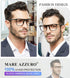MARE AZZURO Large Blue Light Blocking Reading Glasses Men, Computer Readers 0 1.0 1.25 1.5 1.75 2.0 2.25 2.5 2.75 3.0