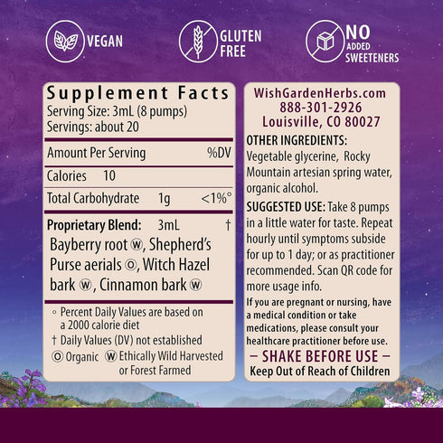 WishGarden Herbs Flow Stopper Lingering Cycle (Wombstringe) - Plant-Based Herbal Formula, 4oz
