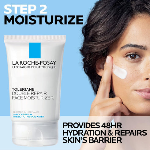 La Roche-Posay Toleriane Double Repair Face Moisturizer, Daily Cream with Ceramide & Niacinamide, Oil-Free,