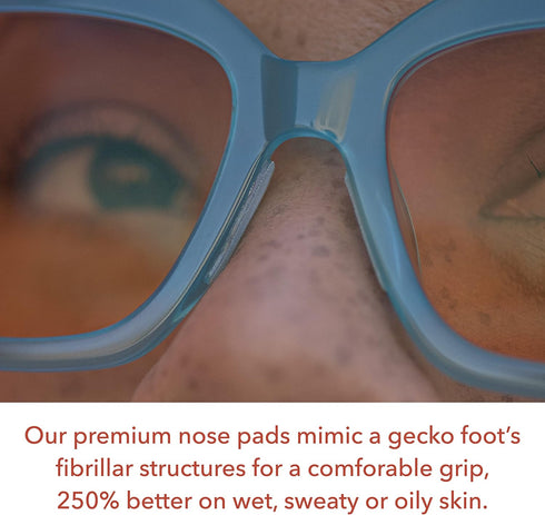Setex Gecko Grip Ultra-Thin Anti Slip Eyeglass Nose Pads - 5 Clear Pairs, USA Made, 0.6mm x 7mm x 16mm