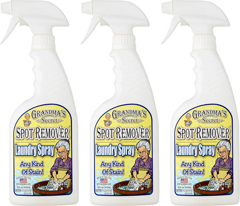 Grandma's Secret Spot Remover Laundry Spray, Chlorine and Toxin-Free Stain Remover for Clothes, 16 Oz, 3 Pack