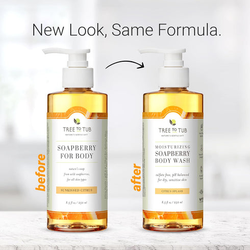 Citrus Body Wash for Dry & Sensitive Skin by Tree to Tub - pH Balanced Moisturizing Body Wash for Women & Men