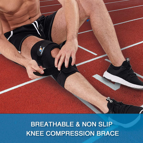 Knee Braces for Pain Relief, Hinged Support with Dual Metal Stabilizers for Men/Women, Injury Recovery, Sports