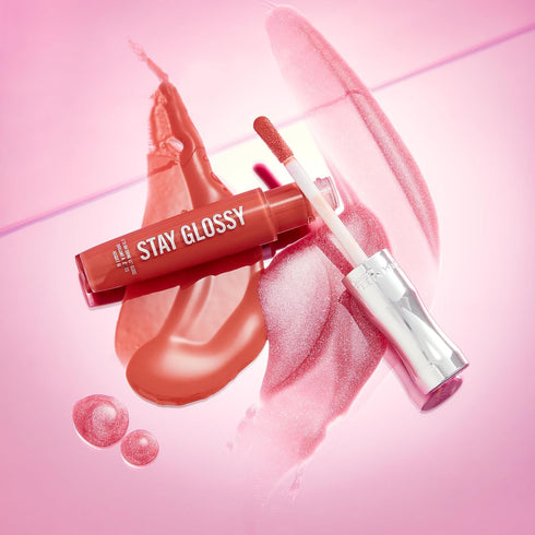 Rimmel Stay Glossy Lip Gloss - Non-Sticky Lightweight Formula for Lip Color and Shine - 020 Sunday Brunch, 0.18oz