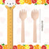 200 Pieces Wooden Forks Forks Disposable Mini Forks Small Sporks Bulk Appetizer Forks Cutlery Mini Utensils Cake Fork for Carnival Birthday Party Supplies, 4 Inches by Honoson