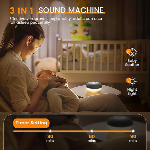 yewei 39 YEVIK Portable Sound Machine for Baby, Soothing Sleep Assistant with Sounds & Night Light for Nursery, Travel