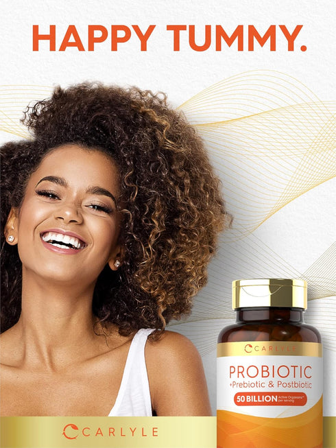 Carlyle Prebiotic, Probiotic & Postbiotic | 50 Billion CFU, 60 Powder Pills, Vegetarian, Gluten Free & Non-GMO