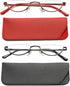 Viseng 2 Pack Vintage Alloy Half Moon Reading Glasses, Slim Half Frame Lens Readers for Women Men +1.0