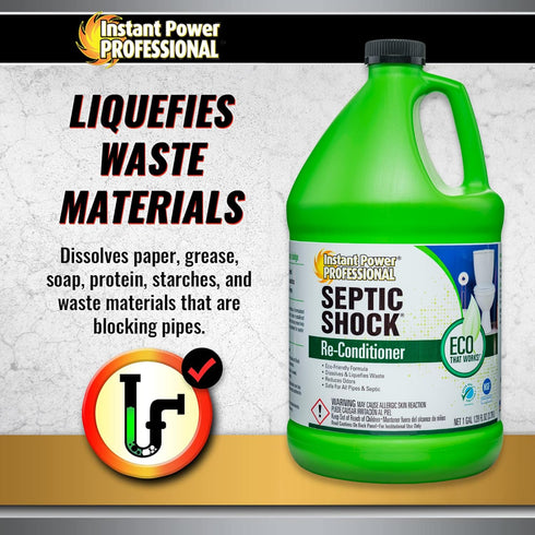 Instant Power Professional Septic Shock Re-Conditioner, 128 Fl. Oz. Treatment for Septic Tank System