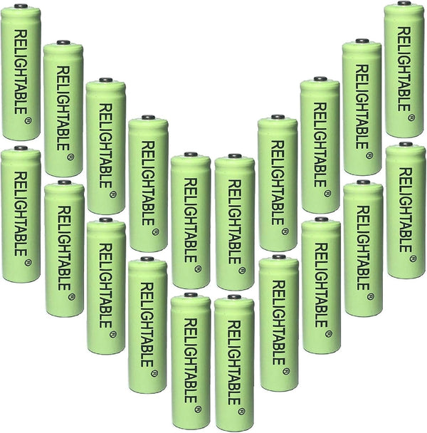AA Size NiMH 600mAh 1.2V Rechargeable Batteries for Solar Lamp, 20-PCS