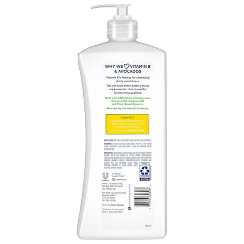 St. Ives Hydrating Hand & Body Lotion Moisturizer for Dry Skin Vitamin E & Avocado Made with 100% Natural Moisturizers 21 oz