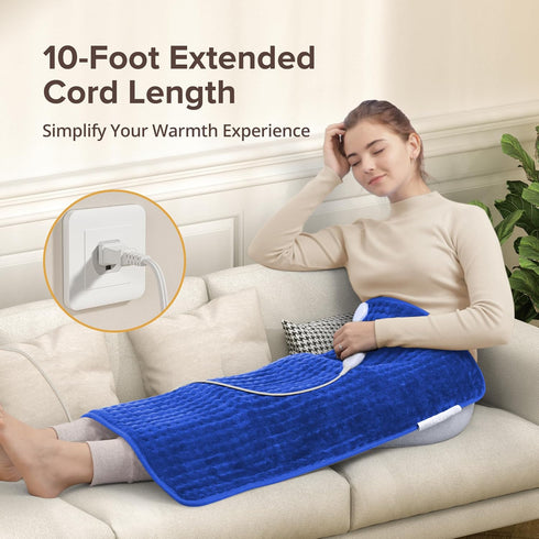 Heating Pad for Back Pain Relief, XXXL Electric Heating Pad 33'' x 17'' for Neck & Shoulder Cramps, 6 InstaHeat Settings