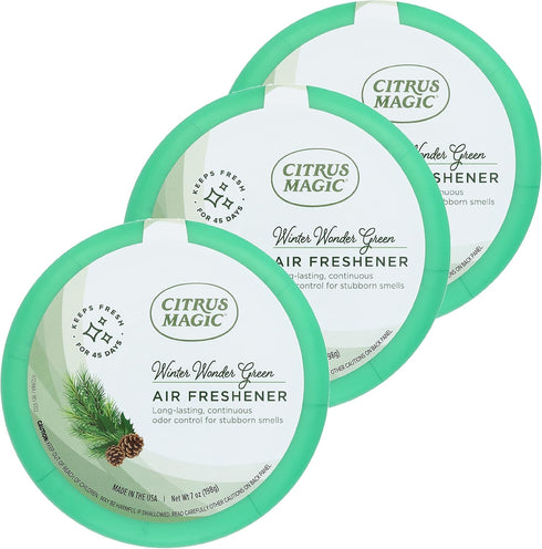 Citrus Magic 7-Ounce Holiday Odor Absorbing Solid Air Freshener, Pack of 3