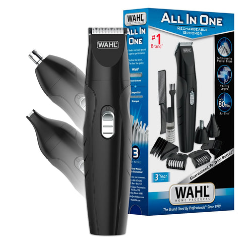 Wahl All-in-One Cordless Rechargeable Electric Trimmer for Men - Ear/Nose, Detail, and Beard Grooming