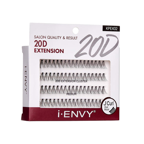 i-ENVY 20D Extension Cluster Individual Lashes, Medium, 3 PACK