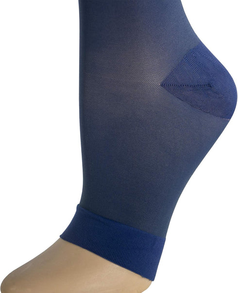 Truform Sheer Compression Stockings, 15-20 mmHg, Women's Knee High Length, Open Toe, 20 Denier, Blue, Small