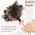 Ostrich Feather Duster Classic 14" with Wooden Handle, Natural Fluffy, Eco-Friendly Reusable for Home and Office