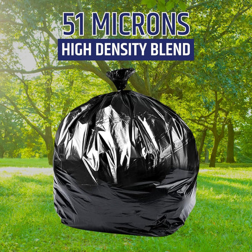 BAG UP Solutions Stronghold Trash Bags - Heavy Duty Contractor Bags Made From Recycled Plastic - 55-60 Gallons (150
