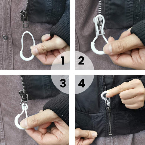 Daily Treasures Button Hook Dressing Aid with 8Pcs Zipper Pulls, Non-Slip Ribbed Handle for Seniors, Arthritis
