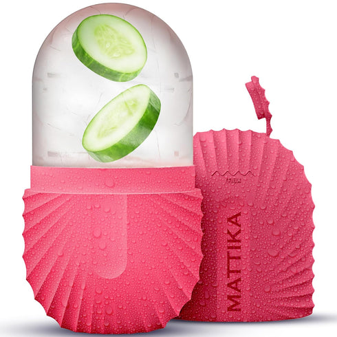 Ice Roller for Face and Eye - Pink Silicone Ice Roller, Gua Sha Face Massage, Facial Cube for Skincare Gift for Men &