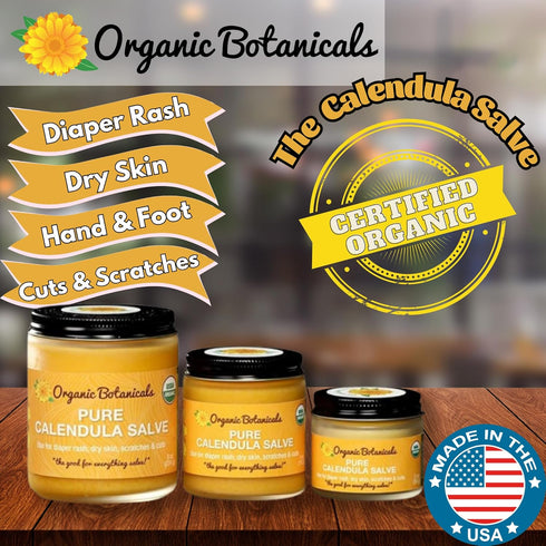 Organic Botanicals 2 Oz Pure Organic Calendula Salve Healing Balm - Calendula Cream Healing Hand Salve Ointment from