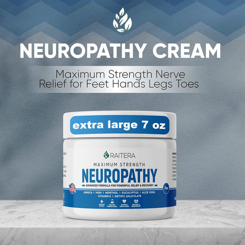 Neuropathy Relief Cream - 7 oz Maximum Strength Nerve Relief for Feet, Hands, Legs, Natural Ingredients