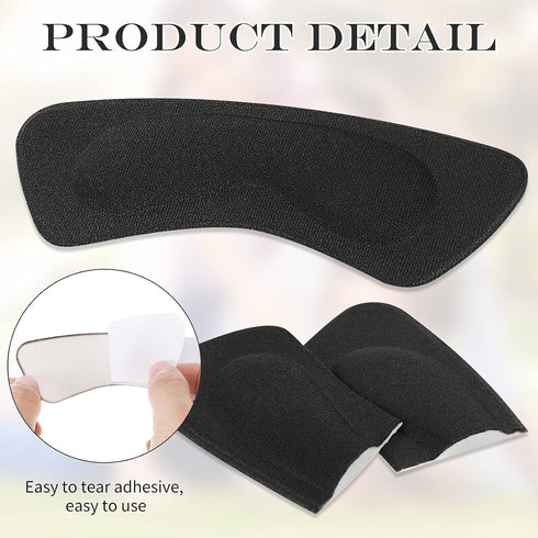 Hotop 6 Pairs Heel Cushion Pads for Women, Adhesive Heel Grips Stickers Liner Inserts for Loose Shoes (Black, White)