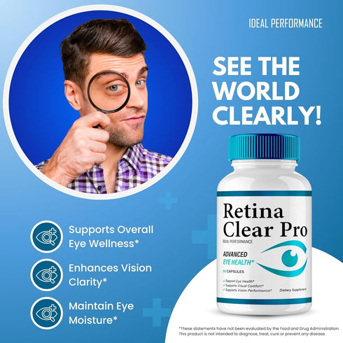 IDEAL PERFORMANCE (2 Pack) Retina Clear Eye Supplement - Retina Clear for Eyes Capsules - Maximum Strength, Advanced