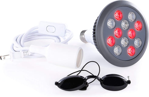 Red Light Therapy Device - Red Near Infrared 660nm 850nm, 12 LEDs for Skin Health and Pain Relief