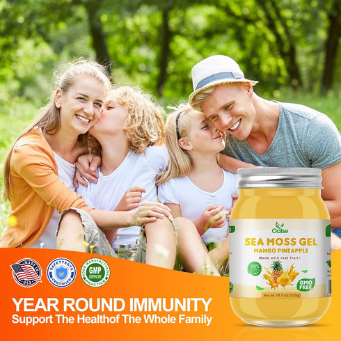 Sea Moss Gel - 18.5OZ Mango Pineapple Flavor Organic Raw Nutritious Sea Moss Gel Rich in 102 Vitamins and Minerals,