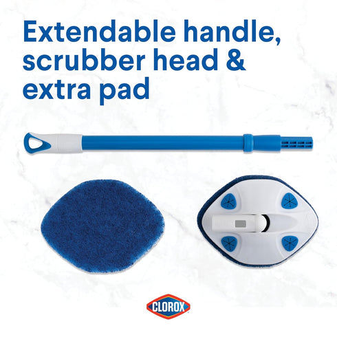 Clorox Extendable Tub and Tile Scrubber with Extra Pad for Efficient Cleaning