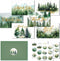 KTHONIOMANTE 24 Pack Green Forest Thank You Cards with Envelopes & Stickers -
