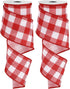 Wired Edge Plaids Ribbon, Whaline 2 Rolls, Buffalo Check Ribbon, 2.5 Inch for DIY Gift Wrapping