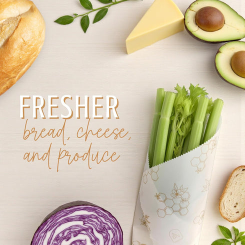 Nectar & Nest Beeswax Wraps for Food - Bread Wraps - Reusable Bread Storage Bags - Organic & Eco-Friendly Alternative