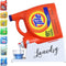Skywin Laundry Detergent Holder Organizer, Drip Tray for Laundry Room (White with Print), Soap Cup Storage Tray