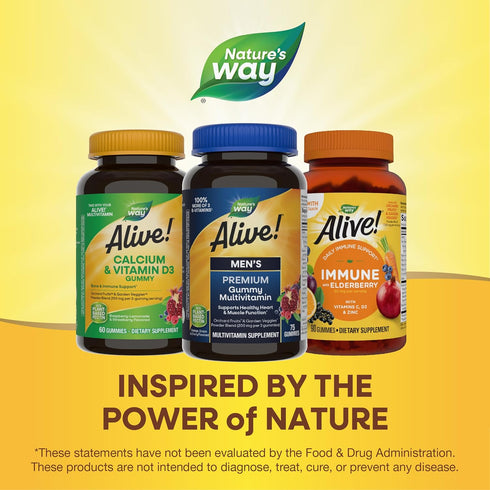 Gummy 75 Gummies (Packaging Nature's Way Alive! Men's Premium Multivitamin, Supports Healthy Heart, Muscle Function*