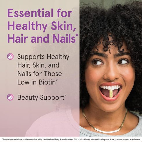 Jarrow Formulas Biotin Ultra Strength 5000 mcg, Hair, Skin, Nails Support, 100 Veggie Capsules
