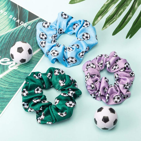 Syhood 16 Pieces Soccer Hair Ties Accessories - Elastic Sports Ball Bands Ponytail Holders for Girls Women Coaches