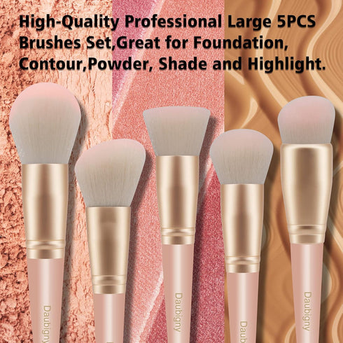 Daubigny 16Pcs Silver Premium Synthetic Makeup Brush Set - Professional Foundation, Powder, Concealers, Eye Shadows,