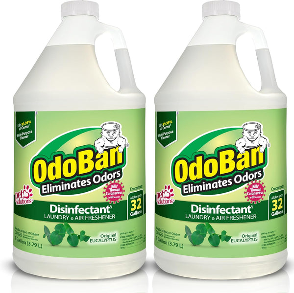 OdoBan Disinfectant Concentrate and Odor Eliminator, 2 Gallons, Original Eucalyptus Scent