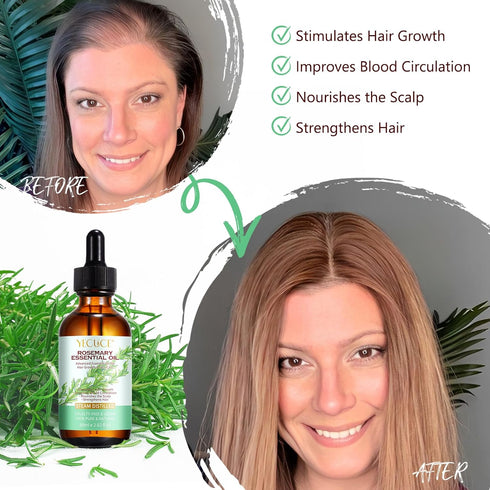 Pure Rosemary Essential Oil 2.02 Fl Oz - Undiluted for Hair Growth, Skin Care & Aromatherapy
