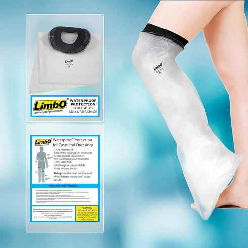 Waterproof Cast and Bandage Protector - Half Leg (M180, Weight: 224-308 pounds)