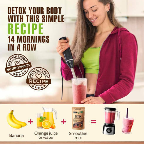 Numami Organic Detox Blueberry Smoothie Powder with Healthy Spirulina, Atlantic Dulse and Barley Grass Juice Powder