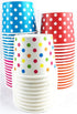 Worlds Paper Ice Cream Cups Polka Dot Paper Yogurt Cups 4oz Mix - 50 pack