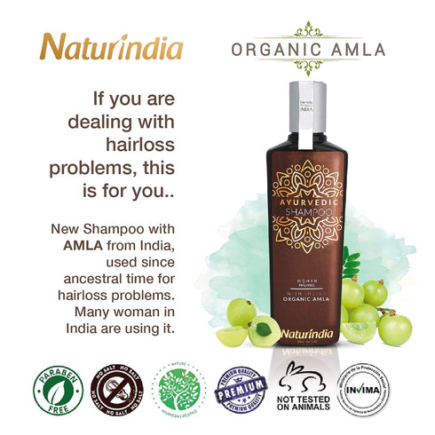 Ayurvedic Organic Shampoo for Hair Growth - Amla Indian Vitalize Formula with Vitamin C & B-Complex for Women