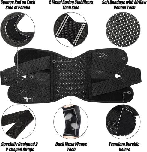NEENCA Knee Brace for Knee Pain, Compression Knee Support with Air Mesh Fabric, Adjustable Knee Wrap with Side