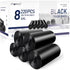 FORID Medium Kitchen Trash Bags - 8 Gallon Black Garbage Bags, 220 Count, Durable Plastic Wastebasket Bags